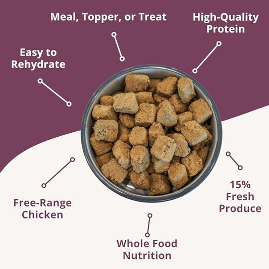 Steve's Real Food Freeze-Dried Raw Nuggets - Chicken Recipe - Raw Pet Food for Dogs - 20 oz