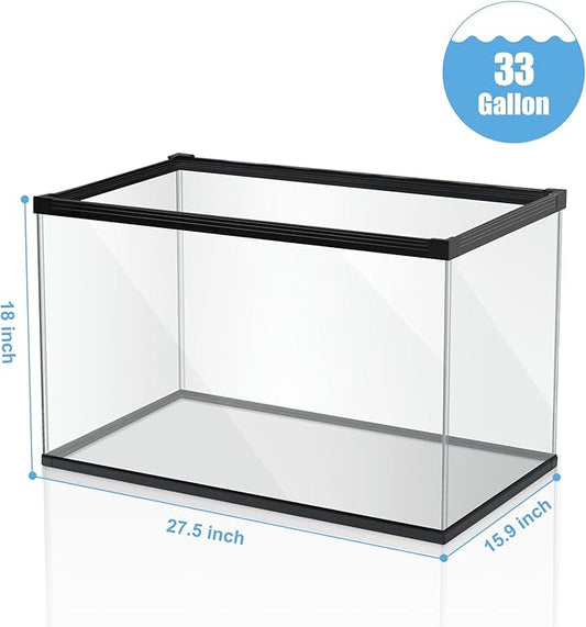 Ultra Clear Glass Aquarium Thickened Large Fish Tank -Suitable for High-end Fish Enthusiasts(33 Gallon)