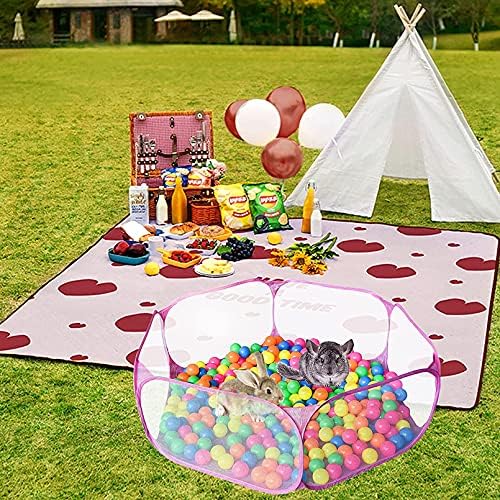 Hamster Playpen with Mat, Large - Foldable Exercise Playpen, Breathable and Transparent Pet Cage Fence Indoor/Outdoor for Guinea Pigs Small Animal Gerbils Chinchillas Hedgehogs Rats