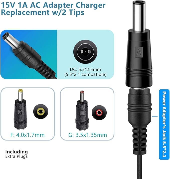 Litter Robot Power Cord Compatible with Litter Robot 2 3, 4 Open Air Self Cleaning Cat Litter Box,Litter Robot Power Supply Replacement Self-Cleaning Cat Litter Boxes,15V dc Adapter Universal- 6.6FT
