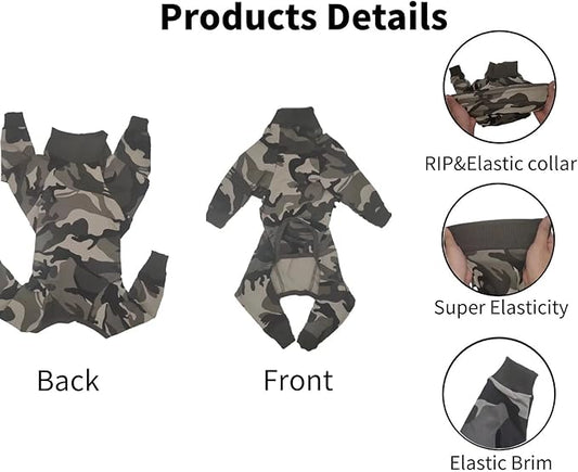 Xqpetlihai Dog Onesie Surgery Recovery Suit for Medium Large Dogs Recovery Shirt for Abdominal Wounds or Skin Diseases Bodysuit Dogs Pajamas (L,C)