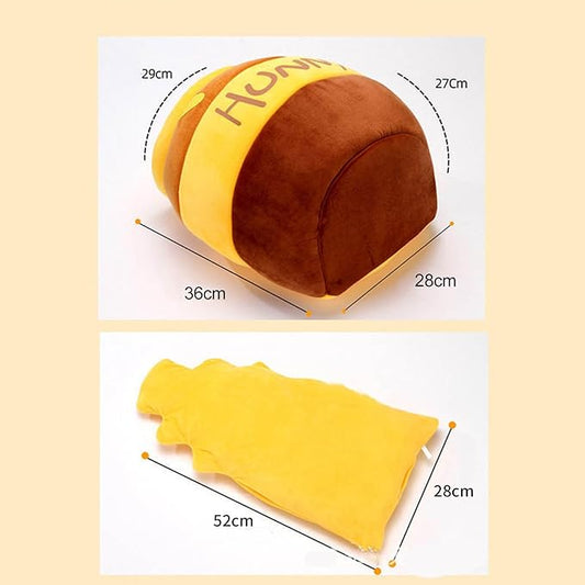 Tyenaza Cat Cave Bed, Warm Soft Removable Cushion Honey Pot Shape Cute Pet Bed House for Puppy