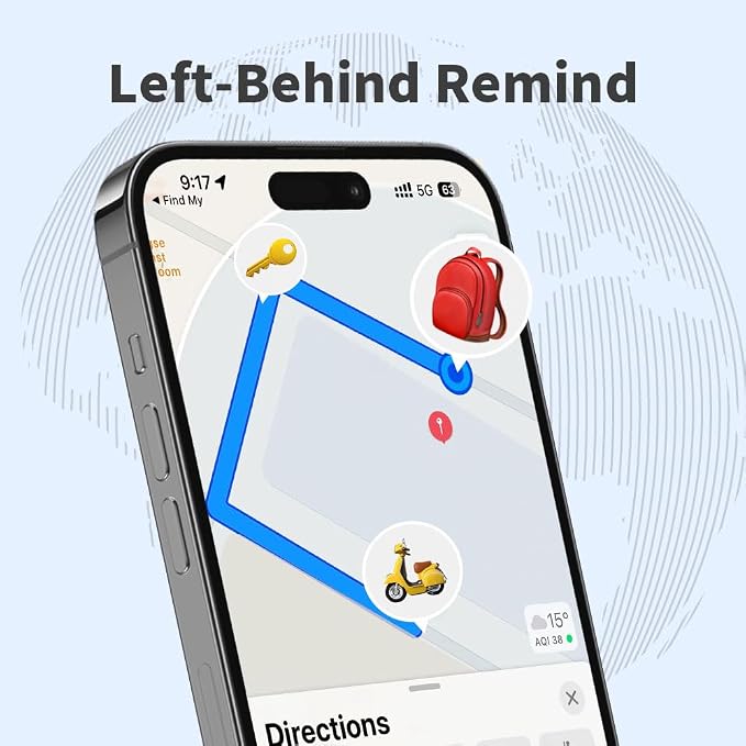 Air Tracker Tags-2 Pack, iOS Smart Bluetooth Tracker, Black | Keys Finder Works with Apple Find My App, Replaceable Battery, IP65 Waterproof, Anti Lost Tag for Luggage, Wallets, Backpacks