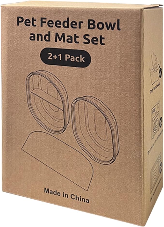 Stainless Steel Bowl & Mat Set for Automatic Microchip Cat Feeder, 2 SUS304 Bowls + 1 Mat, Sealing Ring, Keep Food Fresh, Easy to Clean