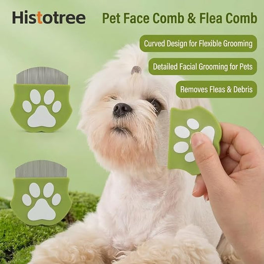 Dog Facial Hair Styling Gel – Gentle Grooming for Eyes & Nose Flyaways, No Alcohol Formula for Small Long-Haired Dogs & Cats, for Daily Use & Styling, 1.06 oz (2in1 1.06 oz+Stain Comb)