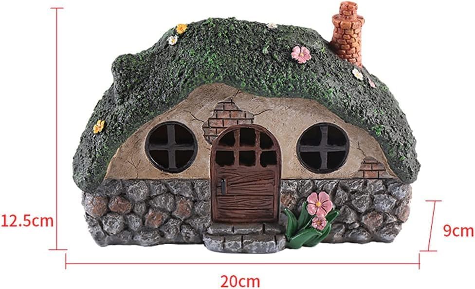 Fairy Garden Statues,Fairy Garden House with Solar Powerd Night Light,Yard Decorations Outdoor Fairy Garden Accessories Decor for Outside (House)