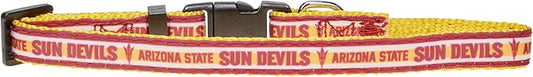 Pets First Collegiate PET Collar New Version Arizona State Sun Devils Dog Collar, Size Small. Best Sports Team Color for Dogs & Cats. A Shiny & Colorful Dog & Cat Collar Licensed by The NCAA