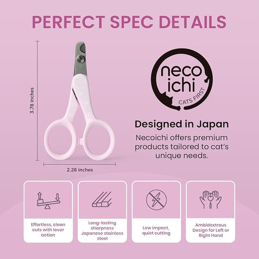 Necoichi Purrcision Feline Nail Clippers | Lever Principle Cat Nail Clipper | Butter-Smooth Cuts | Seki, Gifu Swordsmith Craftsmanship | Stainless Steel Cat Claw Trimmer for Indoor Cats (Lilac)