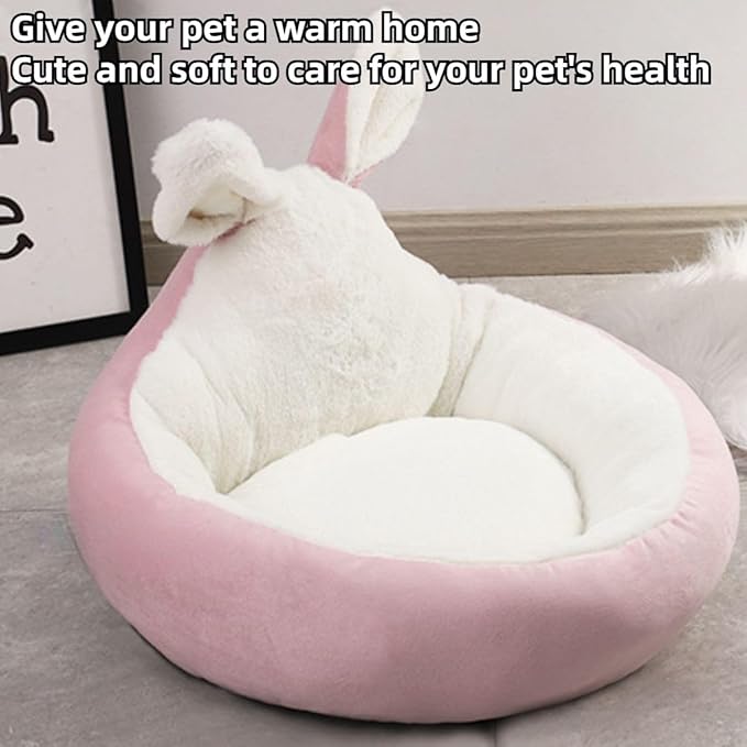 Cat Bed for Indoor Cats, Cat Litter, Dog Litter, Pet Supplies, Warm in Winter, Cute, Washable, Non-Enclosed Circular Deep Sleeping Bed Mat Dog Houses (Pink,Medium)