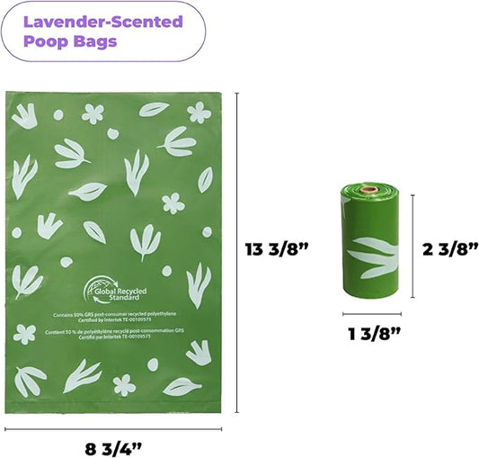 Best Pet Supplies Dog Poop Bags for Waste Refuse Cleanup, Doggy Roll Replacements for Outdoor Puppy Walking and Travel, Leak Proof and Tear Resistant, Thick Plastic - Green (Scented), 150 Bags