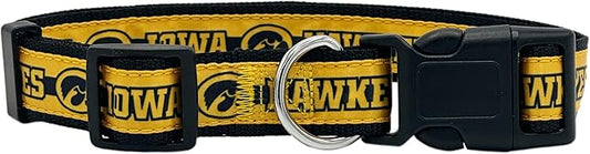 Pets First Collegiate PET Collar New Version Iowa Hawkeyes Dog Collar, Size Large. Best Sports Team Color for Dogs & Cats. A Shiny & Colorful Dog & Cat Collar Licensed by The NCAA