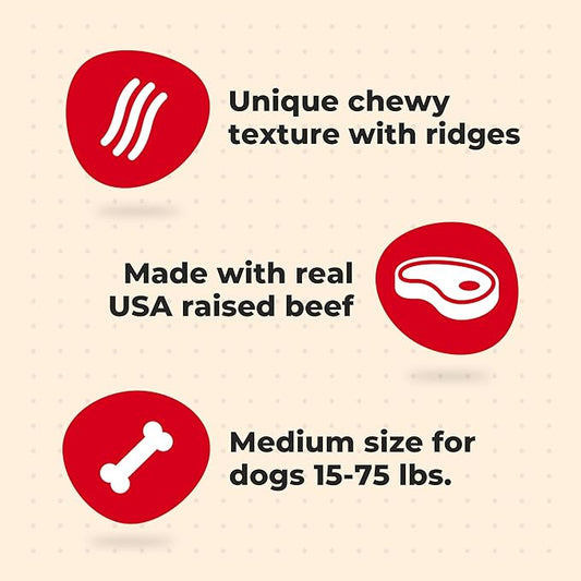 Milk-Bone Comfort Chews, Dog Chews with Unique Chewy Texture and Real Beef, 40.8 Oz. Bag (16 Chews)