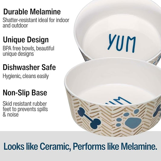 Loving Pets Dolce Moderno Dog Bowl – Modern Melamine Dog Food Bowl & Dog Water Bowl – Durable, Non-Slip Pet Dish for Small & Medium Dogs – Dishwasher Safe Dog Bowl (Small, 16 oz)