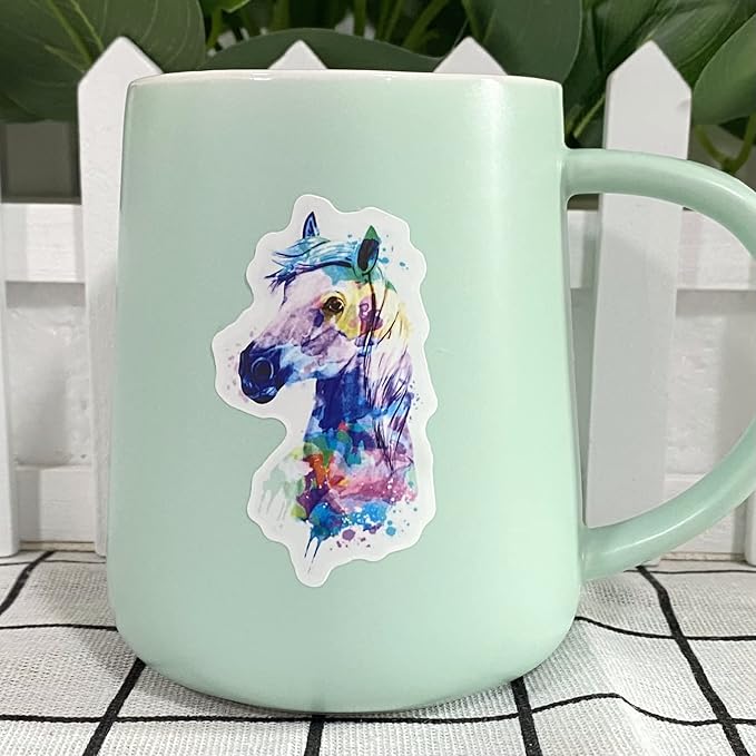 AOWDIAO 100 Pcs Horse Stickers Pack, Waterproof Vinyl Stickers for Water Bottle, Laptop, Horse Party Favors & Gifts for Girls, Women, and Kids
