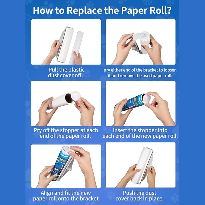 DELOMO 9.45” Large Lint Roller Refills, 6 Racks, 540 Extra Sticky Sheets | Sticky Roller Refills, Easy Tear Sheets, Compatible Only with DELOMO 9.45” Lint Roller, Floors, Carpets, Couches, Pet Hair