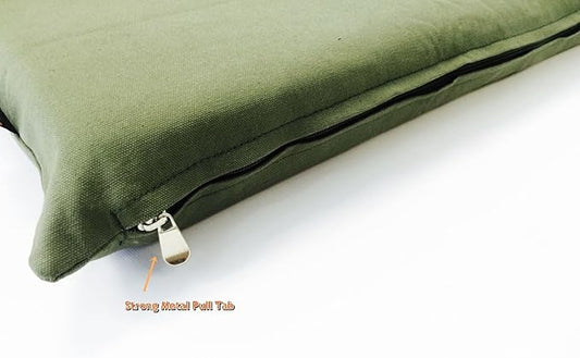 Luxurious Comfort Solid Pad Memory Foam Pet Dog Bed with Inner Waterproof Case and External Cover for Medium and Large Dogs + Free 2nd Cover (Complete Bed - 45"x27"x3", Canvas - Green)