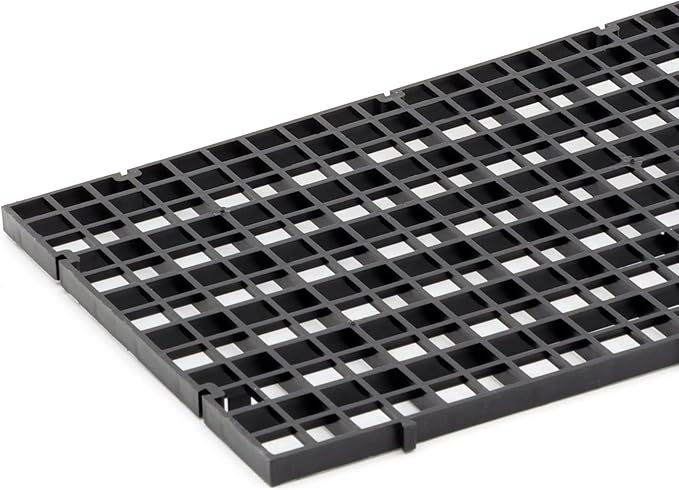 Aquarium Fish Tank Bottom Isolation 4 Pcs, Plastic Egg Crate Grid Divider Tray Egg (S 4pcs Black)