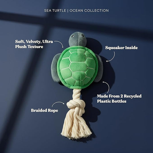 Dog Toys | Plush Toy Turtle Stuffed Animal for Dogs | Medium Eco Friendly Toy - Easy to Clean and Made from Non Toxic Materials