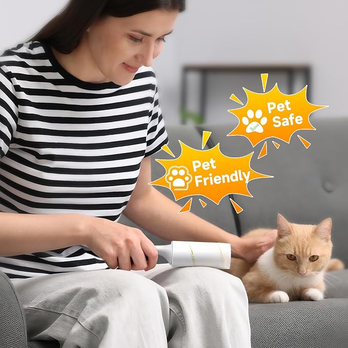 Extra Sticky Lint Roller for Pet Hair, 800 Sheets, 4 Handles | Family Value Pack for Clothes, Couch, Car, Office & Pet Beds
