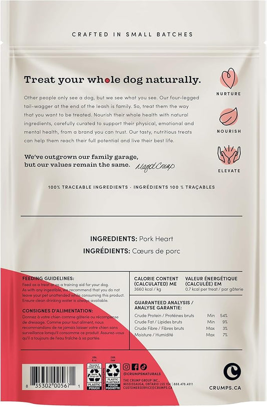 Crumps Naturals Mini Trainers Freeze Dried Pork Hearts 4.06oz
