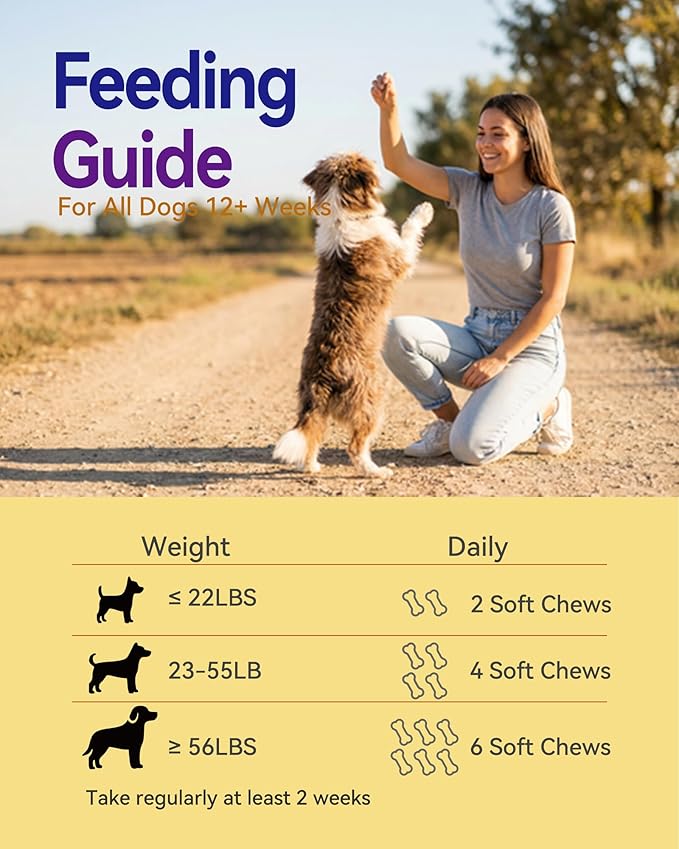 Dog Allergy Relief Chews – Seasonal Allergy Support for Dogs with Environmental Sensitivities, Immune & Gut Health Soft Chews for Allergy-Prone Dogs