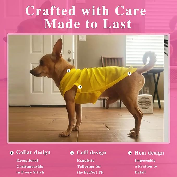 2 Pack Solid Color Dog Shirts - Lightweight, Quick Dry, Breathable Pet T-Shirts for Small to Large Dogs - Stretchy, Durable, Ideal for All Seasons and Holidays.Rose red&Yellow L