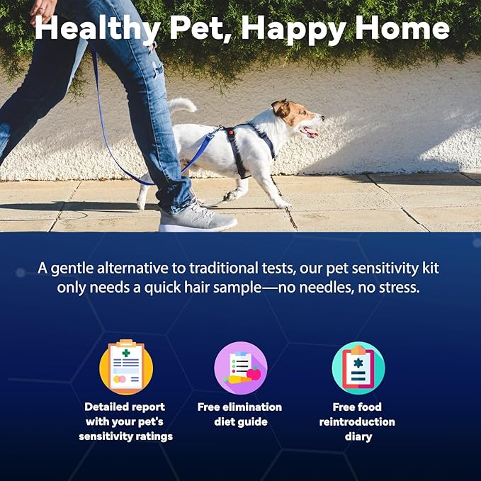 Better Life Science Pet Food & Environmental Sensitivity Hair Sample Testing Kit – Over 460 Items Tested – at-Home Non-Invasive Collection for Dogs & Cats – Informational Report for Pet Owners