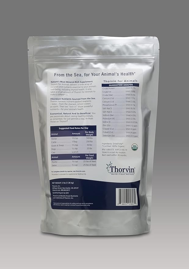 | Organic Supplement for Skin, Coat, Digestion and Optimal Health | Suitable for Dogs, Cats, Horses, and Livestock | 3lb