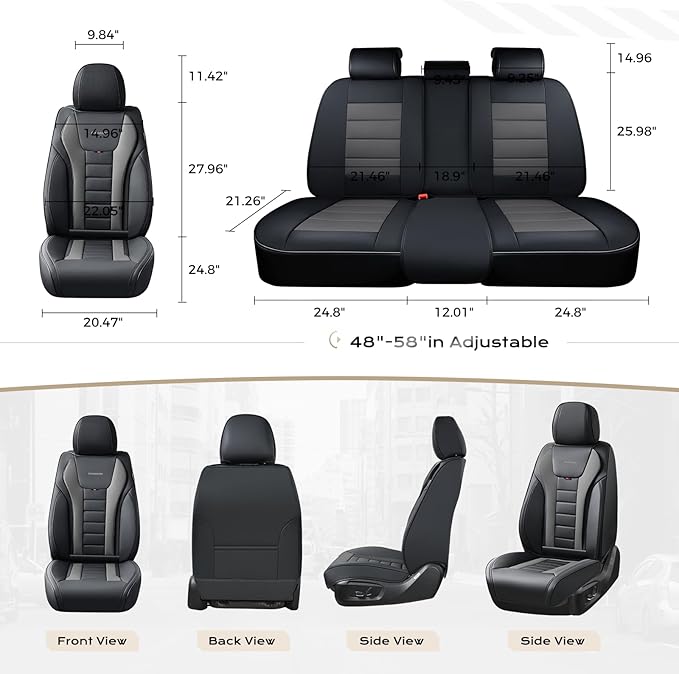 Coverado Car Seat Covers, Front Covers for Cars, Car Seat Cover Front Seats, Automotive Seat Cover, Waterproof, Leather Car Seat Cushion, Universal Interior Covers Seat Protectors for Most Cars
