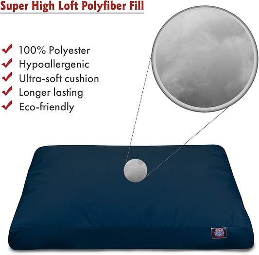 Majestic Pet Solid Navy Blue Small Rectangle Pet Bed