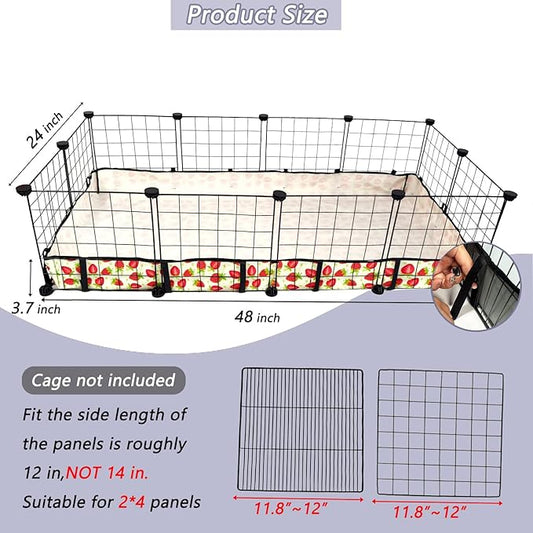 Guinea Pig Cage Liner,Washable Waterproof Oxford Cloth Cage Liners for Small Animals,Hamster Chinchilla Hedgehog Rabbit and Other Small Animals Not Include Cage (24x48 inches)
