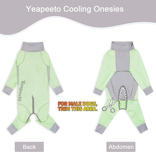 Dog Sun Protection Cooling Suit UPF 50+, Quick-Dry Breathable Jumpsuit for Large & Medium Dogs, Outdoor Dirt-Resistant Shedding Control Pet Apparel (Chartreuse, 5X-Large)