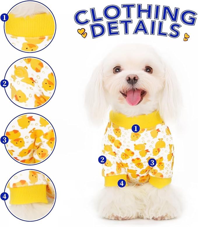 Paiaite Dog Pajamas Onesie: Comfortable Four-Legged Apparel for Small, Medium, & Large Dogs, Polyester Material for Comfort, Wrinkle Resistance, Moisture Wicking, Stretchiness Cartoon Duck 3XL