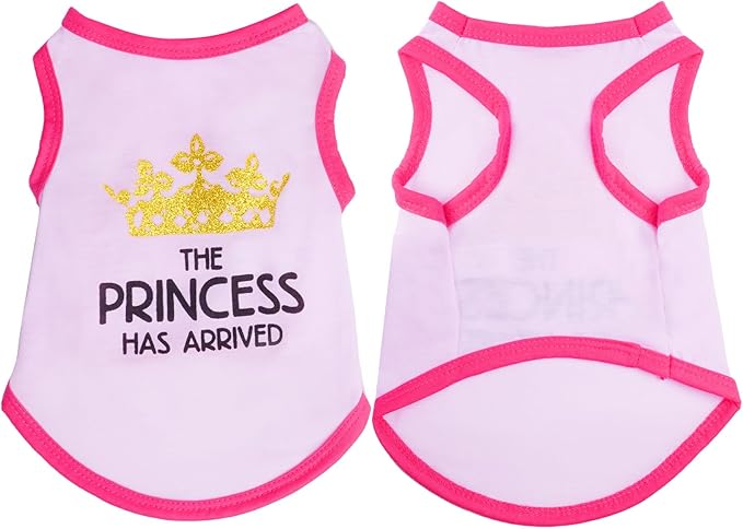 Pistha 4 Pack Dog Shirts Summer Printed Puppy Clothes Cute Sleeveless Pet T Shirts Dog Clothes for Small Medium Dogs Cats Girl(S)