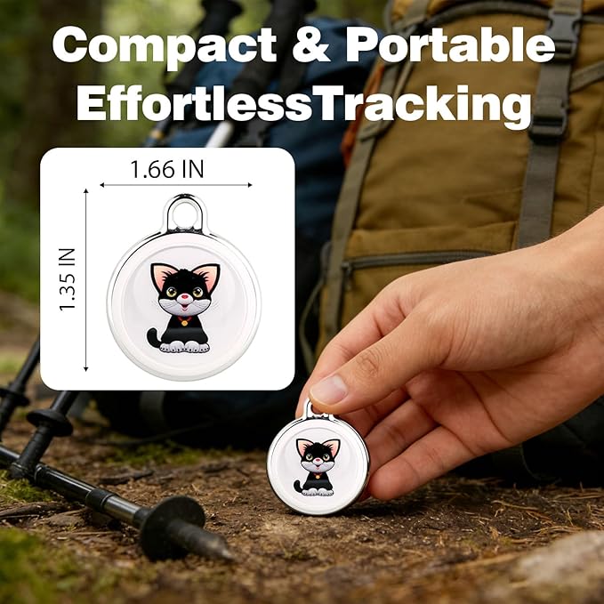 GPS Tracker for Dogs | Mini, Easy-to-Use Cat GPS Tracker | Waterproof and Drop-Proof | Real-Time Positioning with Alarm | Extra-Long Battery Life of 365 Days | No Subscription Required (Android & iOS)