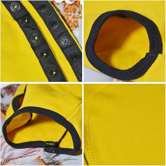 Dog’s Recovery Suit Post Surgery Shirt for Puppy, Wound Protective Clothes for Little Animals(Yellow-l)