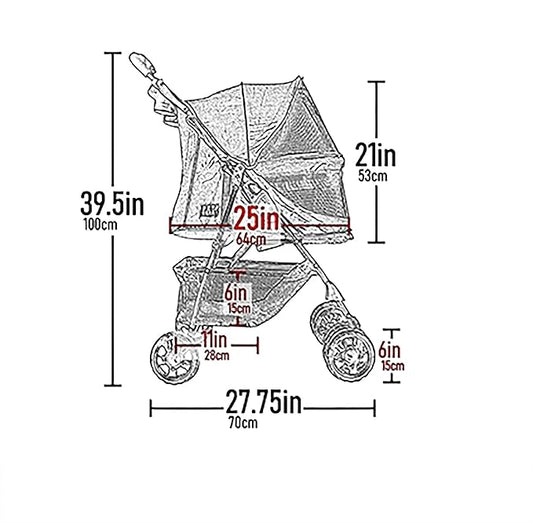 Pet Gear No-Zip Happy Trails Pet Stroller for Cats/Dogs, Zipperless Entry, Easy Fold with Removable Liner, Storage Basket + Cup Holder, Pine Green