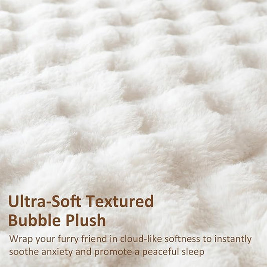 Dog Bed Couch Sofa for Small Medium Dogs and Cats Round Plush Orthopedic Sofa Pet Bed Washable Puppy Bed with Removable Cover Anxiety Relief Dog Couch Pet Furniture for Indoor Pets 30 x 30 x 9 White