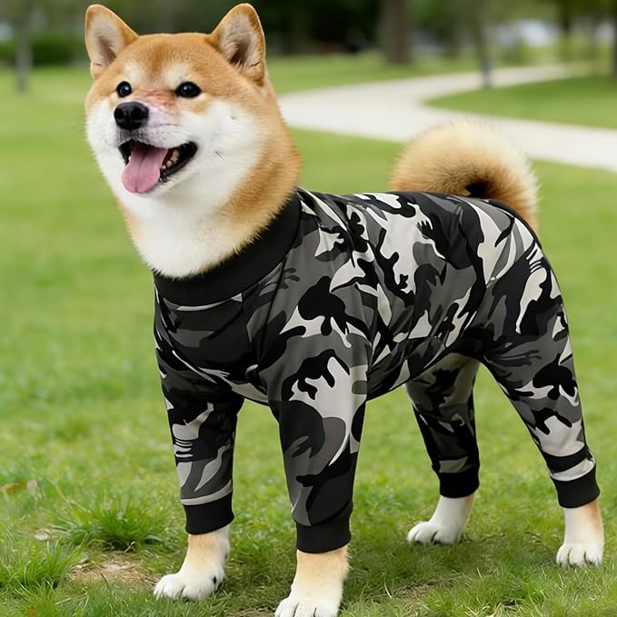 Xqpetlihai Dog Onesie Surgery Recovery Suit for Medium Large Dogs Recovery Shirt for Abdominal Wounds or Skin Diseases Bodysuit Dogs Pajamas(XL,C)
