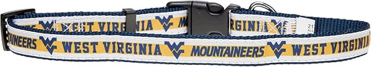 Pets First Collegiate PET Collar New Version West Virginia Mountaineers Dog Collar, Size Medium. Best Sports Team Color for Dogs & Cats. A Shiny & Colorful Dog & Cat Collar Licensed by The NCAA