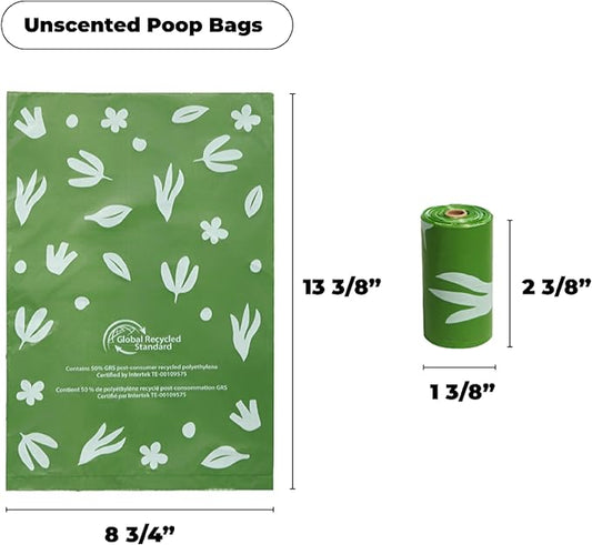Best Pet Supplies Dog Poop Bags for Waste Refuse Cleanup, Doggy Roll Replacements for Outdoor Puppy Walking and Travel, Leak Proof and Tear Resistant, Thick Plastic - Green (Unscented), 150 Bags