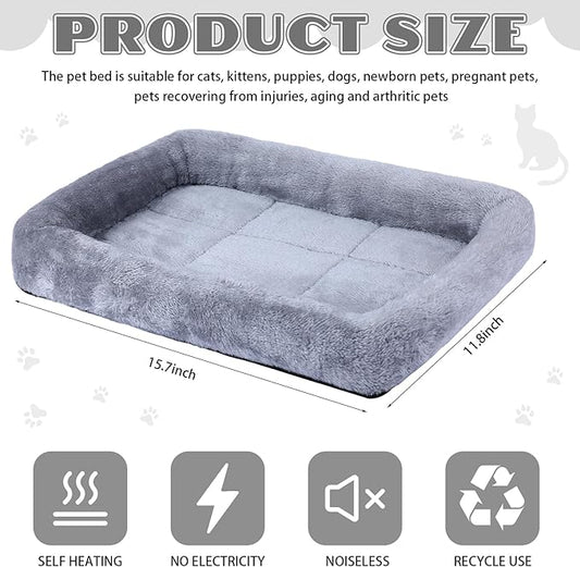 Sintuff 4 Pack Self Warming Cat Bed 15.7 x 11.8 Inch Cat Bed for Indoor Cats Heated Pet Crate Mat Extra Warm Thermal Dog Pad Anti-Slip Puppy Kitten Cushion for Pet Lovers Winter Gifts for Christmas