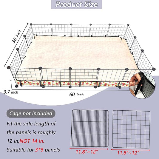Guinea Pig Cage Liner,Washable Waterproof Oxford Cloth Cage Liners for Small Animals,Hamster Chinchilla Hedgehog Rabbit and Other Small Animals Not Include Cage (36x60 inches)