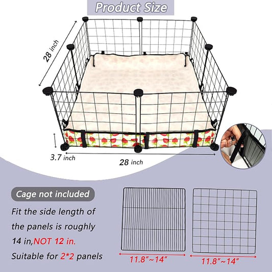 Guinea Pig Cage Liner,Washable Waterproof Oxford Cloth Cage Liners for Small Animals,Hamster Chinchilla Hedgehog Rabbit and Other Small Animals Not Include Cage (28x28 inches)