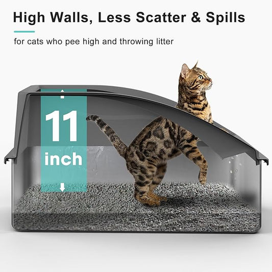 AIPERRO 2 Pack Stainless Steel Litter Box | XL Enclosed Cat Litter Boxes with Lid for Big Cats and Multi-Cats | High Sided, Anti-Urine Leakage | Non-Stick Bottom(Multi-Colored)