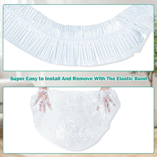 Trash Bags Compatible with Popur X5 Litter Box - with Elastic Band, Thickened Design for Popur X5 Self-Cleaning Cat Litter Box/Home Trash Bags (50 Pcs)