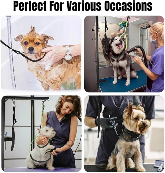 Dog Grooming Arm Kit with Hammock Sling for Small to Medium Dogs Up to 40lbs, Anti-Shake Pet Grooming Helper for At-Home Nail Trimming, Adjustable Arm with Soft Harness
