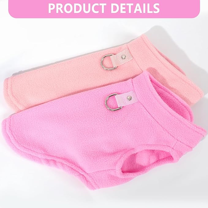 XXL Dog Sweater, Dog Sweater for Medium Large Dogs Winter Warm Pet Sweater Thick Clothes Coat Fleece Dog Sweaters with Leash Ring for French Bulldog, Dachshund,Pink ((27-36lbs))