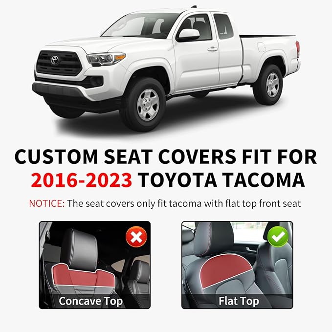 Truckiipa Custom Fit for Toyota Tacoma Seat Covers Front Leather Waterproof Car Seat Covers Fit for 2016-2023 Toyota Tacoma Double Crew Cab, Front Pair, Gray