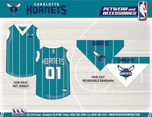 Pets First NBA Charlotte Hornets Dog Jersey, Large - Tank Top Basketball Pet Jersey